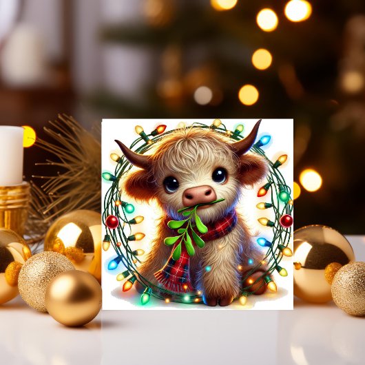 ヤギとミストル・トリーとホリデー・ライト シーズンカード