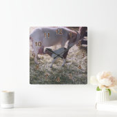ヤギと彼女の子供v2 スクエア壁時計 (ホーム)