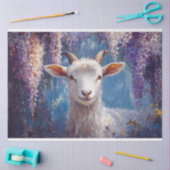 ヤギと紫の藤の花が切り離される 薄葉紙 (クラフト)