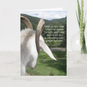 ヤギと緑の牧草地のおもしろい退職カード カード (正面)