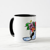 ヤギと花  マグカップ (正面左)