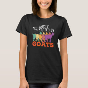 ヤギに容易に気を散らすヤギ農家レトロVint Tシャツ