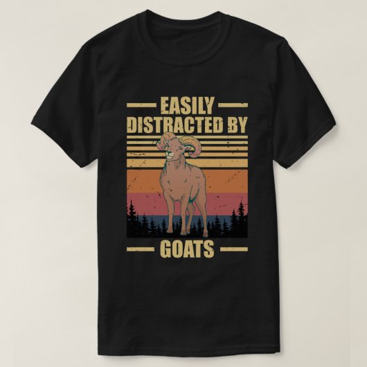 ヤギに気を取られがち Tシャツ (デザイン正面)