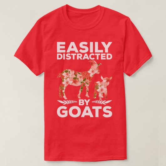 ヤギに気を取られる Tシャツ (デザイン正面)
