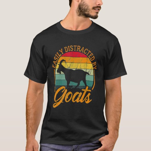 ヤギに気を取られる Tシャツ (正面)