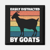 ヤギに簡単に気を散らすかわいい農業クール恋人 マグネット (正面)