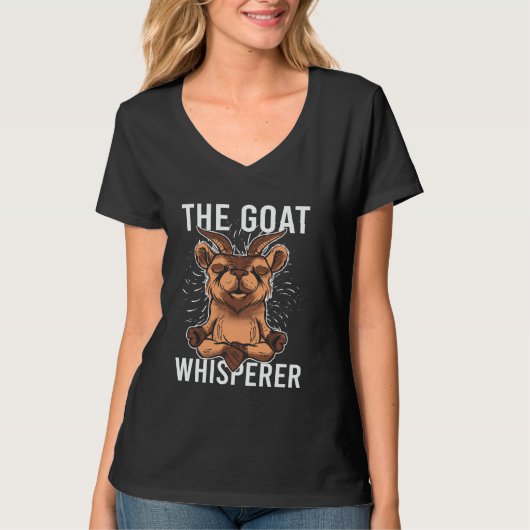 ヤギのささやき人 楽しい農場の動物のギフト Tシャツ (正面)