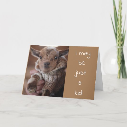 ヤギのまわりにの「ハッピーバースデー」は冗談ではない カード (正面)