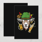 ヤギのオクトーバーフェスト・レザーパンツ・コスチューム・ギフト 招待状 (正面/裏面)