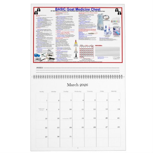 ヤギのカレンダーGoatPedia™ヤギの飼い主ガイド カレンダー (3月 2026)