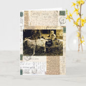 ヤギのカードエフェメラ カード (黄色い花)