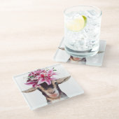 ヤギのガラスのコースターリリー ガラスコースター (アングル)