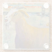 ヤギのガラスコースターを呼び出す ガラスコースター (裏面)