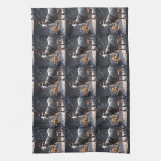 ヤギのキッチンタオルクリスマス キッチンタオル