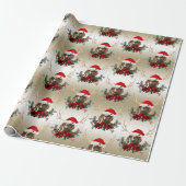ヤギのクリスマスかわいいお買物ベビーイン〔雄ジカの〕枝角 ラッピングペーパー (アンロールド)