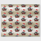 ヤギのクリスマスかわいいヌビアベビーヤギin〔雄ジカの〕枝角 ラッピングペーパー (フラット)