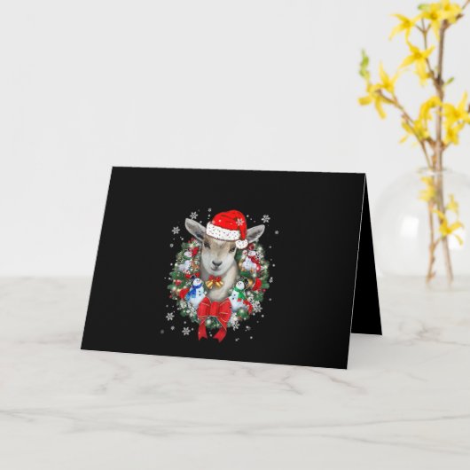 ヤギのクリスマスオーナメント装飾ギフトクリスマスギフト カード (黄色い花)
