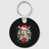 ヤギのクリスマスオーナメント装飾ギフトクリスマスギフト キーホルダー (正面)