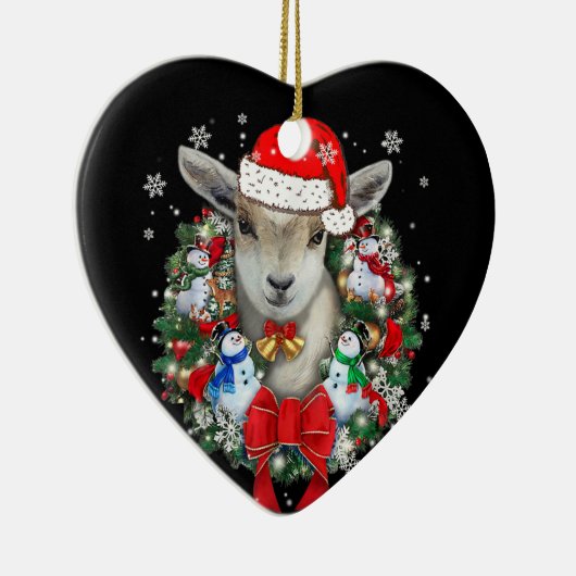ヤギのクリスマスオーナメント装飾ギフトクリスマスギフト セラミックオーナメント (右)