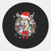 ヤギのクリスマスオーナメント装飾ギフトクリスマスギフト ラウンドシール (正面)