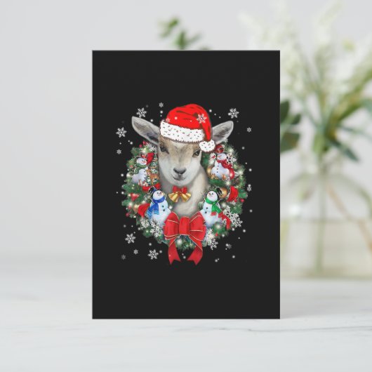 ヤギのクリスマスオーナメント装飾ギフトクリスマスギフト 出欠カード (スタンド正面)
