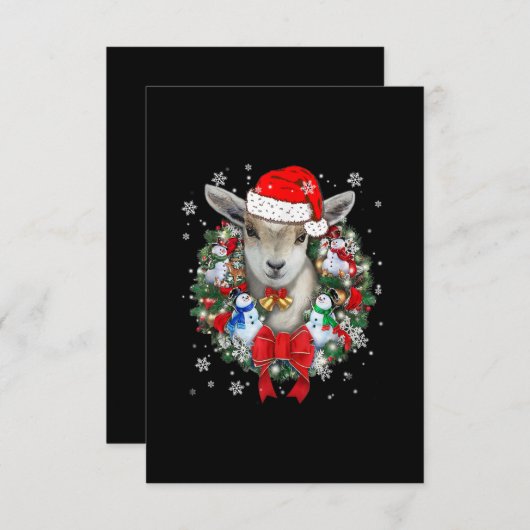ヤギのクリスマスオーナメント装飾ギフトクリスマスギフト 出欠カード (正面/裏面)