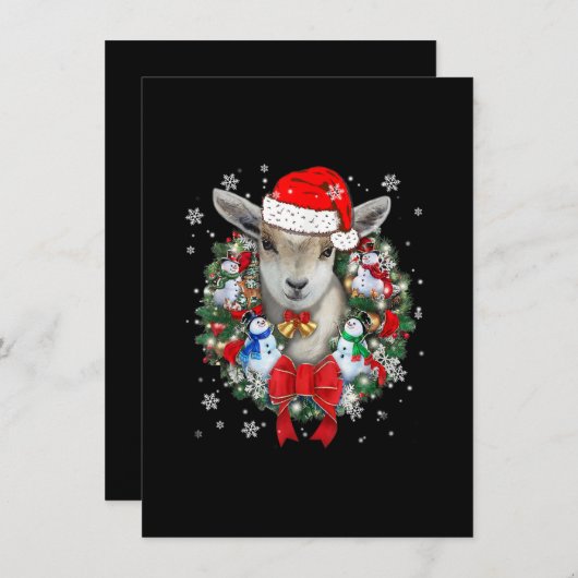 ヤギのクリスマスオーナメント装飾ギフトクリスマスギフト 招待状 (正面/裏面)