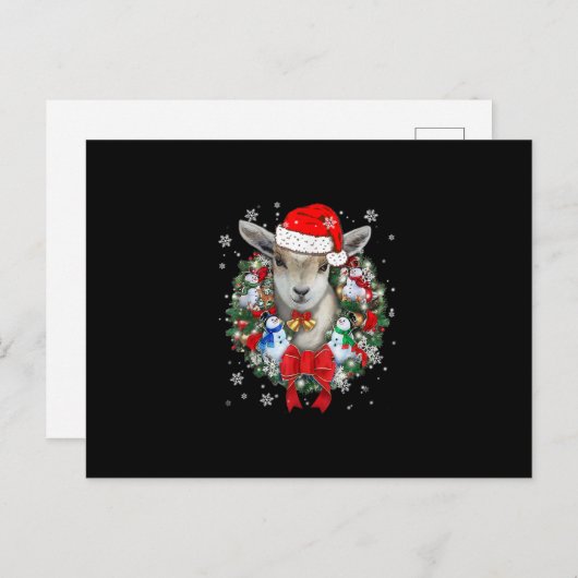 ヤギのクリスマスオーナメント装飾ギフトクリスマスギフト 案内ポストカード (正面/裏面)