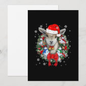 ヤギのクリスマスオーナメント飾りプレゼント クリスマスギフト シーズンカード (正面/裏面)