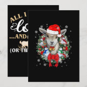 ヤギのクリスマスオーナメント飾りプレゼント クリスマスギフト 招待状 (正面/裏面)