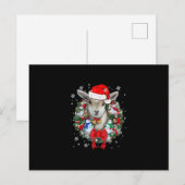 ヤギのクリスマスオーナメント飾りプレゼント Xmasギフト シーズンポストカード (正面/裏面)