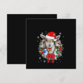 ヤギのクリスマスオーナメント飾りプレゼント X'mas 招待状 (正面/裏面)