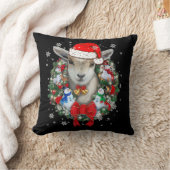 ヤギのクリスマスオーナメント クッション (ブランケット)