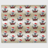 ヤギのクリスマスキュートPygmyベビーヤギin〔雄ジカの〕枝角 ラッピングペーパー (フラット)