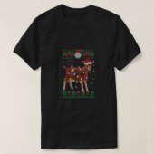ヤギのクリスマスセーターヤギのクリスマスツリー灯 Tシャツ (デザイン正面)