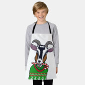 ヤギのクリスマスセーター エプロン (着用した状態)