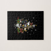 ヤギのクリスマスツリー雪ヤギクリスマス ジグソーパズル (横)