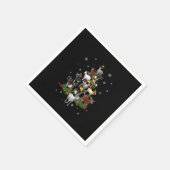 ヤギのクリスマスツリー雪ヤギクリスマス スタンダードカクテルナプキン (角)