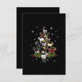 ヤギのクリスマスツリー雪ヤギクリスマス 出欠カード (正面/裏面)