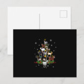 ヤギのクリスマスツリー雪ヤギクリスマス 案内ポストカード (正面/裏面)