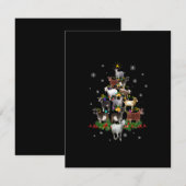 ヤギのクリスマスツリー 雪のヤギ クリスマス 招待状 (正面/裏面)