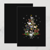 ヤギのクリスマスツリー 雪のヤギ クリスマス 招待状 (正面/裏面)