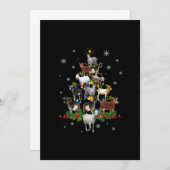 ヤギのクリスマスツリー 雪のヤギ Xmas シーズンカード (正面/裏面)