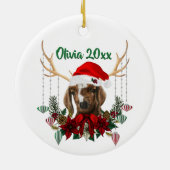 ヤギのクリスマスビューティフルボーア〔雄ジカの〕枝角 セラミックオーナメント (裏面)