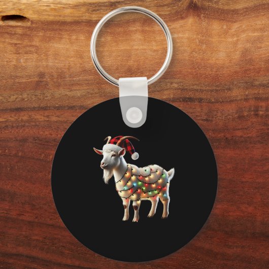 ヤギのクリスマスヤギクリスマスヤギ恋人 キーホルダー (正面)