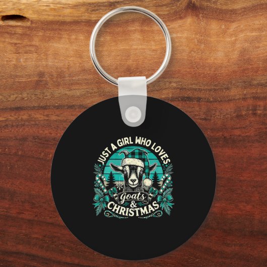 ヤギのクリスマスヤギクリスマスヤギ恋人 キーホルダー (正面)