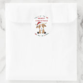 ヤギのクリスマスヤギ冬の動物の周クラシックり ラウンドシール (バッグ)