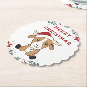 ヤギのクリスマスヤギ冬の動物の紙コースター ペーパーコースター (アングル)