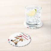 ヤギのクリスマスヤギ冬の動物の紙コースター ペーパーコースター (インサイチュ)