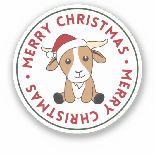 ヤギのクリスマスヤギ冬の動物シール シール (正面)